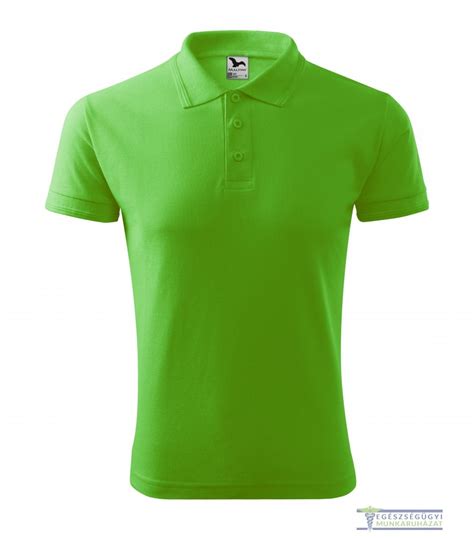 Men Collar Tshirt Polo Shirt Apple Green Egészségügyi Mu