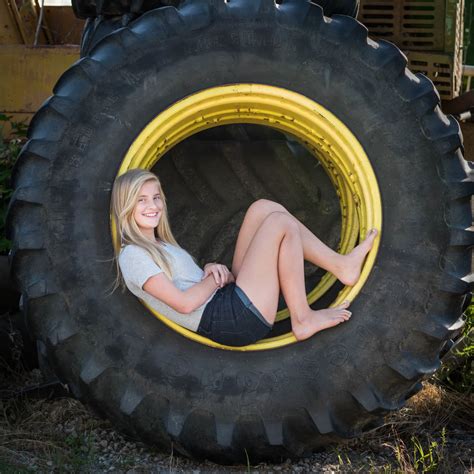 Teenage Girl With Tractor Tire
