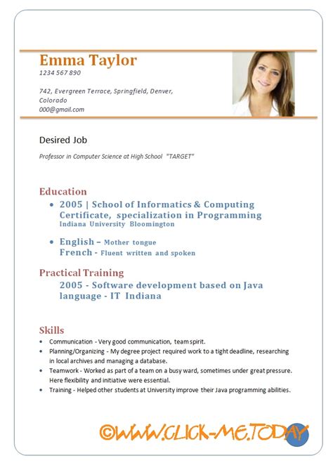 How to write a perfect cv. Curriculum Vitae In English Doc