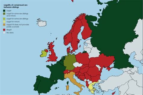 Shock Map Shows Countries Where Incest Legal In Europe And There Are A Lot Daily Star