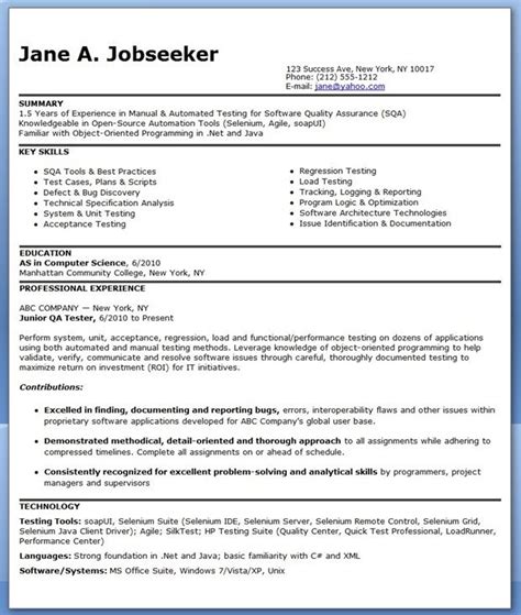 Customized samples based on the most writing a strong software engineer resume is a necessary step in the job search process. QA Software Tester Resume Sample (Entry Level) | Resume ...
