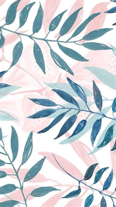 White Pink And Blue Floral Print Hd Wallpaper Wallpaper Flare