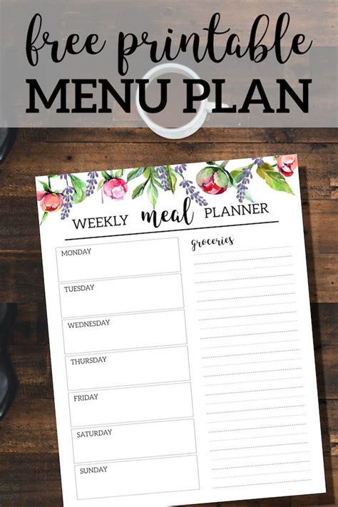 Free Printable Meal Planner My T To You Artofit