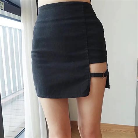 New European Wind Sexy Skirts Women Elastic High Waist Irregular Pencil Mini Skirt Ol Package