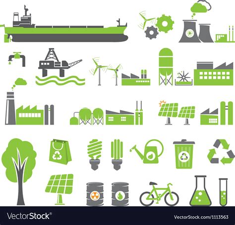 Green Energy Icons Royalty Free Vector Image Vectorstock