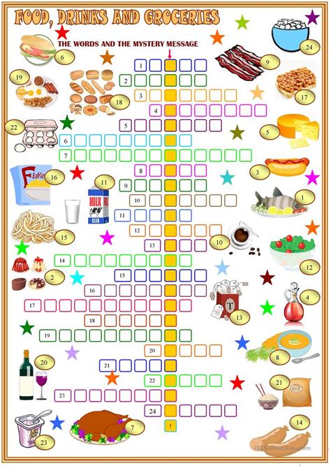 Food Crossword Puzzles For Kids