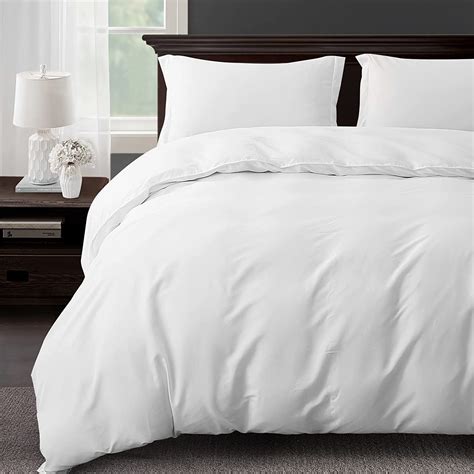 Balichun Duvet Cover Set King Size White Premium With Zipper Closure Hotel Quality Wrinkle And