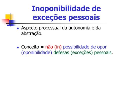 Inoponibilidade Das Exceções Pessoais
