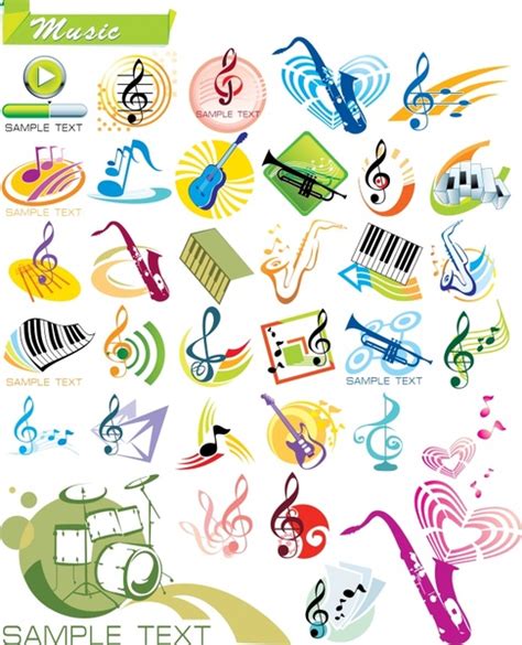 Music Design Elements Instruments Notes Symbols Dynamic Design Vectors