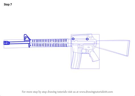 Learn How To Draw A M16 Rifle Rifles Step By Step Drawing Tutorials