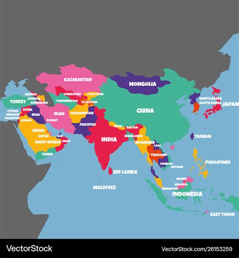 Asia Map Without Country Names