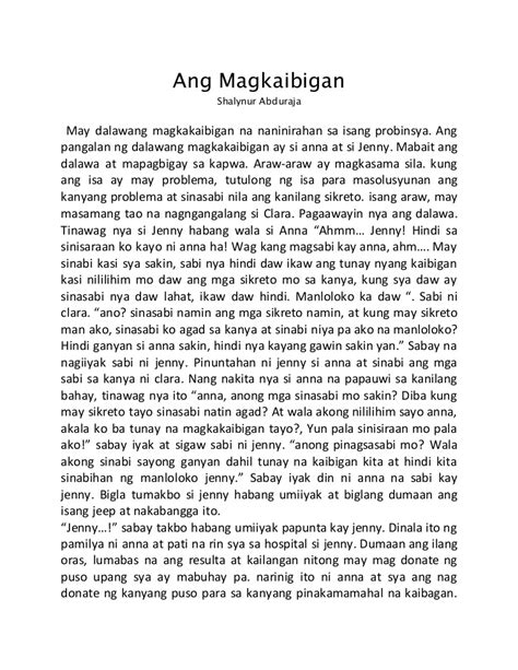 Halimbawa Ng Maikling Kwento Sa Filipino 10 Vrogue