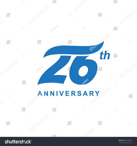 26 Anniversary Wave Logo Blue Stock Vector Royalty Free 404906701