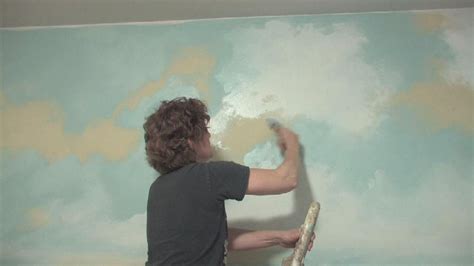 Custom wall mural painting blue sky white clouds. would this be too cheesy on a ceiling? | Cloud painting ...