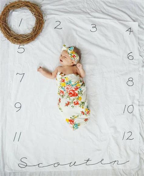 ideas para fotos de bebés mes a mes niña en casa ~ sesión de fotos para bebes por meses