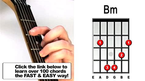 How To Play B Minor Guitar Bar Chords Youtube