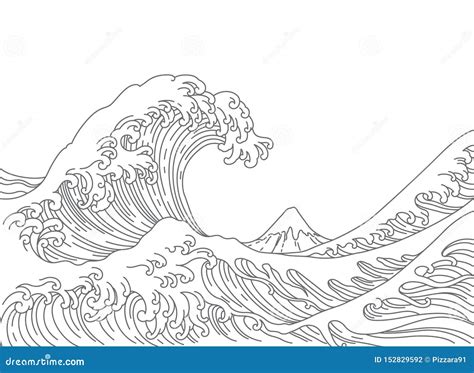 The Great Wave In Kanagawa Also Known As The Great Wave Black And