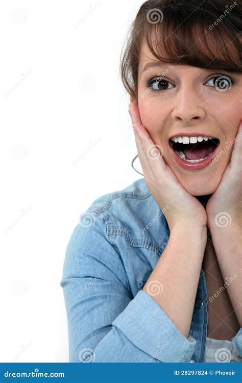 Overjoyed Woman Stock Photo Image Of Overjoyed Happy 28297824