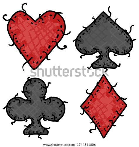 Card Suits Symbol Shape Patch Cartoon Stock Vector Royalty Free