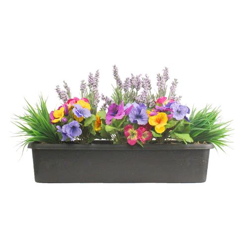 See more ideas about window box, window boxes, window box flowers. Artificial Pansy & Lavender Window Box | Blooming ...