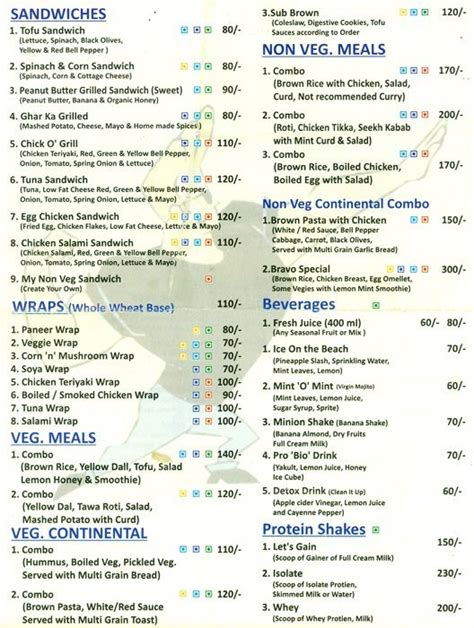 Bravo Menu Nutritional Information Blog Dandk