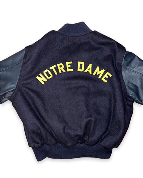 Vintage Vintage Holloway Notre Dame Letterman Varsity Jacket Xl Grailed
