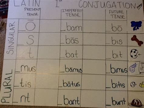 Latin 1st Conjugation Endings Future Tense Credit To Mrs Tomlin