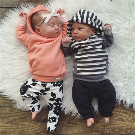 Boy Girl Twins Twin Babies Twin Outfits Cute Baby Twins