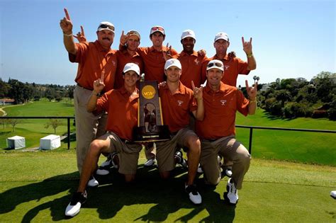 Members Of The 2012 Texas Longhorns Mens Golf Team Pose With The Di