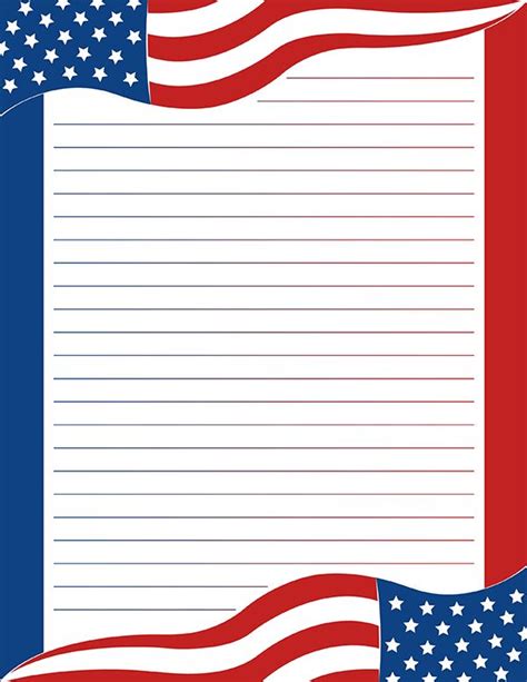 Free Printable American Flag Stationery Template