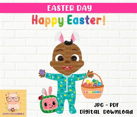 Cocomelon Easter American African Png  Pdf Cocomelon Etsy