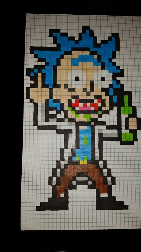 Rick pixel art | Dibujos en cuadricula, Arte pixel, Dibujos pixelados