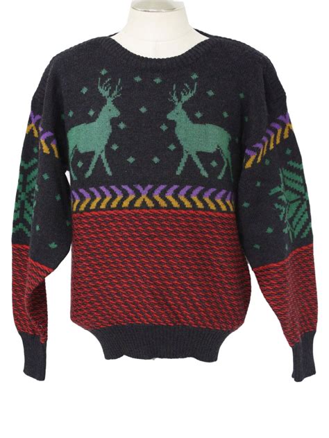 Retro 80s Christmas Style Ski Sweater Boston Traders 80s Boston
