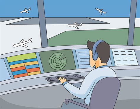 Aircraft Clipart Air Traffic Controller Working In The Tower Clipart