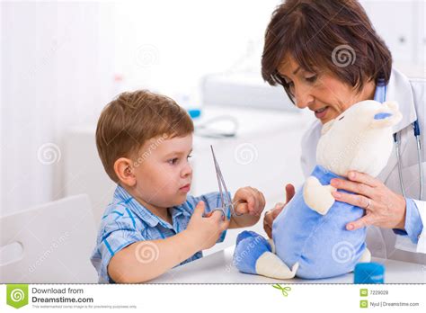 Senior Doctor And Boy Stock Photo Image Of Cute Healing 7229028