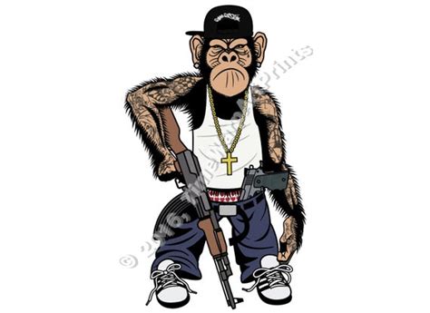 Blacque jacque shellacque is a fictional cartoon character in the looney tunes cartoons. Gangsta Chimp with Guns Comic Gangster Graphic Full Color