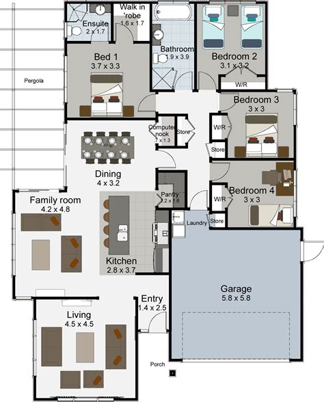 3 bedroom house plans with 2 or 2 1/2 bathrooms are the most common house plan configuration that people buy these days. Tempo 4 bedroom house plan Landmark Homes builders NZ ...