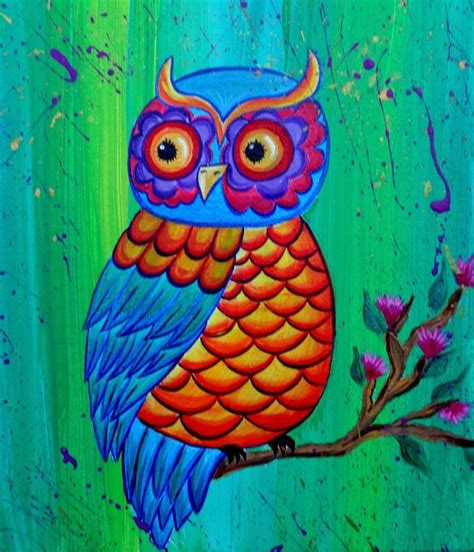 Cute Owl By Kimberly Leahey Owl Painting Painting Cute Owl