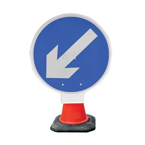 Cone Sign Arrow Left Road Signs Traffic Management Site Safety