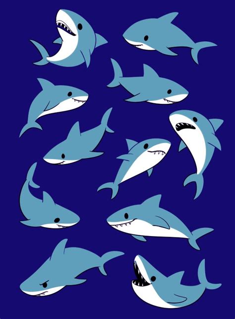 Stutterhug Cute Shark Shark Drawing Shark Art