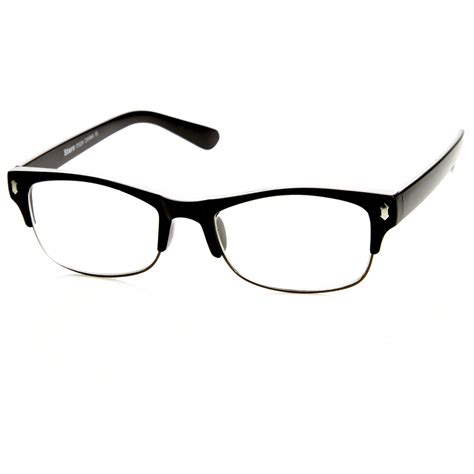 Mens Gq Fashion Eyewear Clear Lens Half Frame Glasses 8844 Horn Rimmed Glasses Gq Fashion