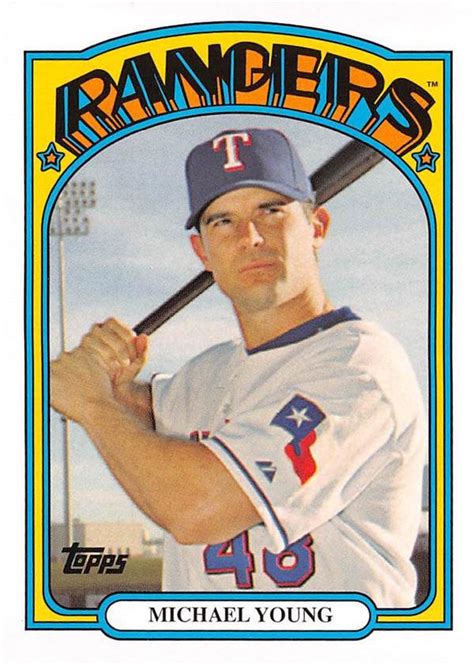 Michael Young Baseball Card Texas Rangers 2008 Topps Tch71 1972