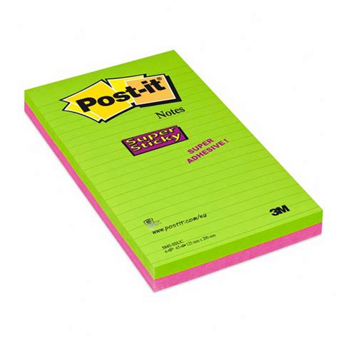 Post It Xxxl Lined X Mm Ultra Colours Super Sticky Notes