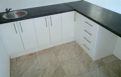 Created By Dimension Cabinets White Melamine Kitchen With Cupboard