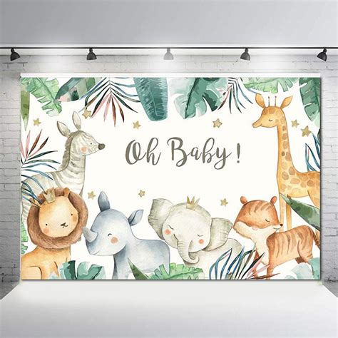 Baby Shower Backdrop Jungle Baby Shower Background 7x5ft
