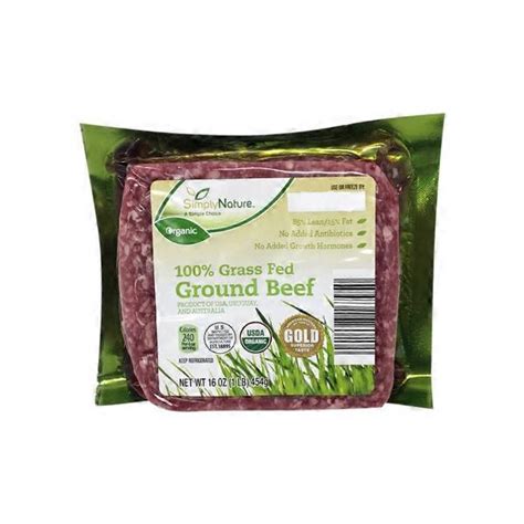 Simply Nature 100 Organic Grass Fed 8515 Ground Beef From Aldi