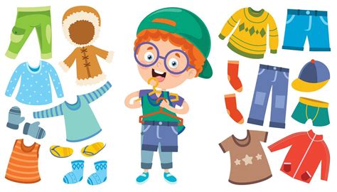 Little Kid And Colorful Clothes 2539173 Vector Art At Vecteezy