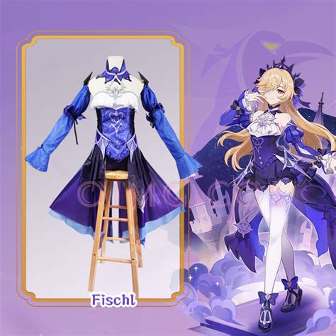 Genshin Impact Fischl Cosplay Costume Daily Clothes Carnival Uniform