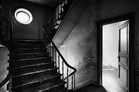Victorian Staircase Abandoned Castle Bw Photograph By Dirk Ercken Fine Art America