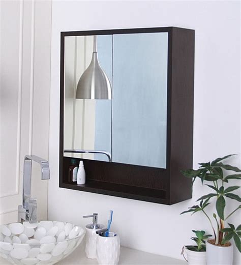 Plenty of furniture to choose from. Buy Brown Engineered Wood Bathroom Mirror Cabinet by ...